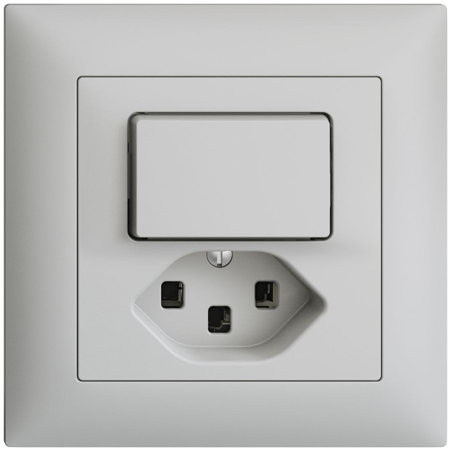 UP-Kombination 3/1L+T23 16A EDIZIOdue hellgrau