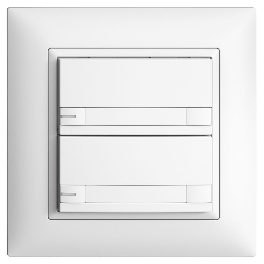 UP-KNX-Taster RGB EDUE FMI, 250mW, m.RGB-LED, m.Papier., 2×Taste, 2×Tastenb., ws