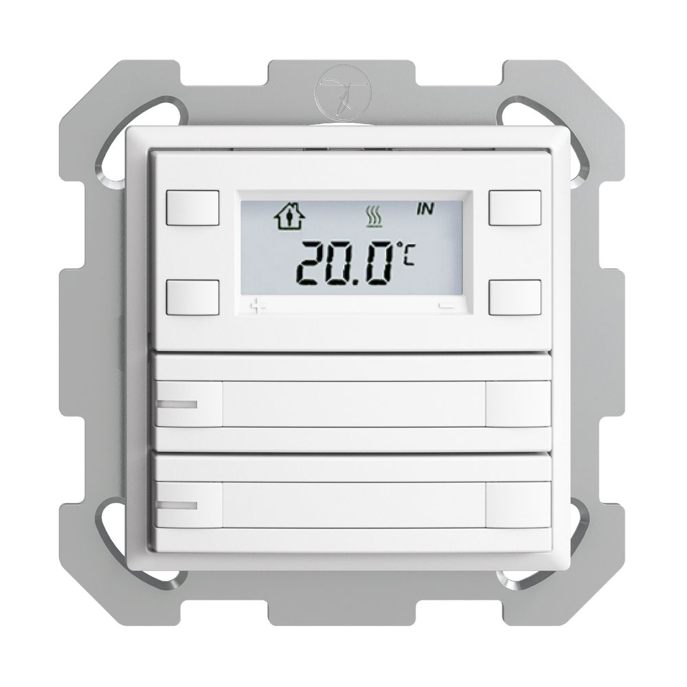 Poussoir RTH ENC KNX 2× EDIZIOdue FM blanc, avec pap.+LED RGB