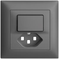 UP-Frontset EDIZIOdue T23 dunkelgrau 88×88mm für Kleinkombi