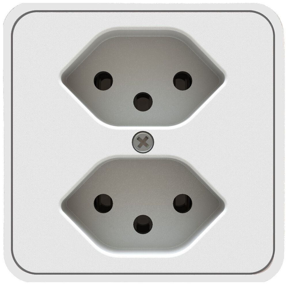 AP-Steckdose MH CONNECT 2×T13 10A 230V 65×65×65mm IP20 ws