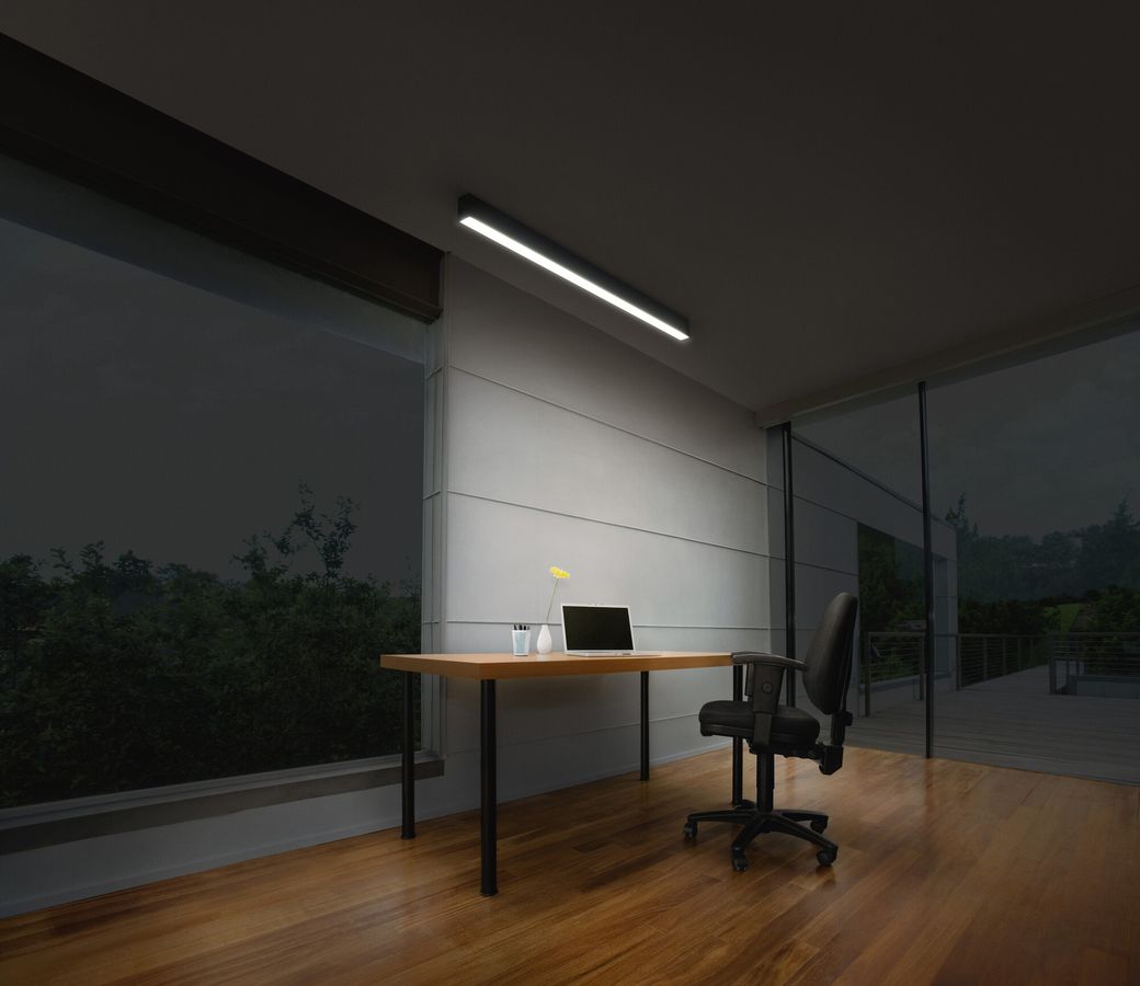 LED-Deckenleuchte LEDVANCE Office line 30W 3100lm 840 1126×41×70mm schwarz