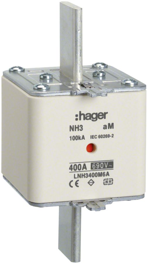 NH-Sicherung Hager DIN3 690VAC 400A aM Doppelkennmelder rostfrei