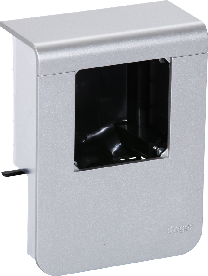 Support d'appareil Hager pour SL20080 vide, décor aluminium