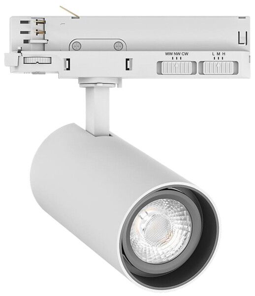 Spot LED DOTLUX SLIMtrack-eco 31W 3380lm 3000…4000K REG AD3PH Ø75×171mm bianco