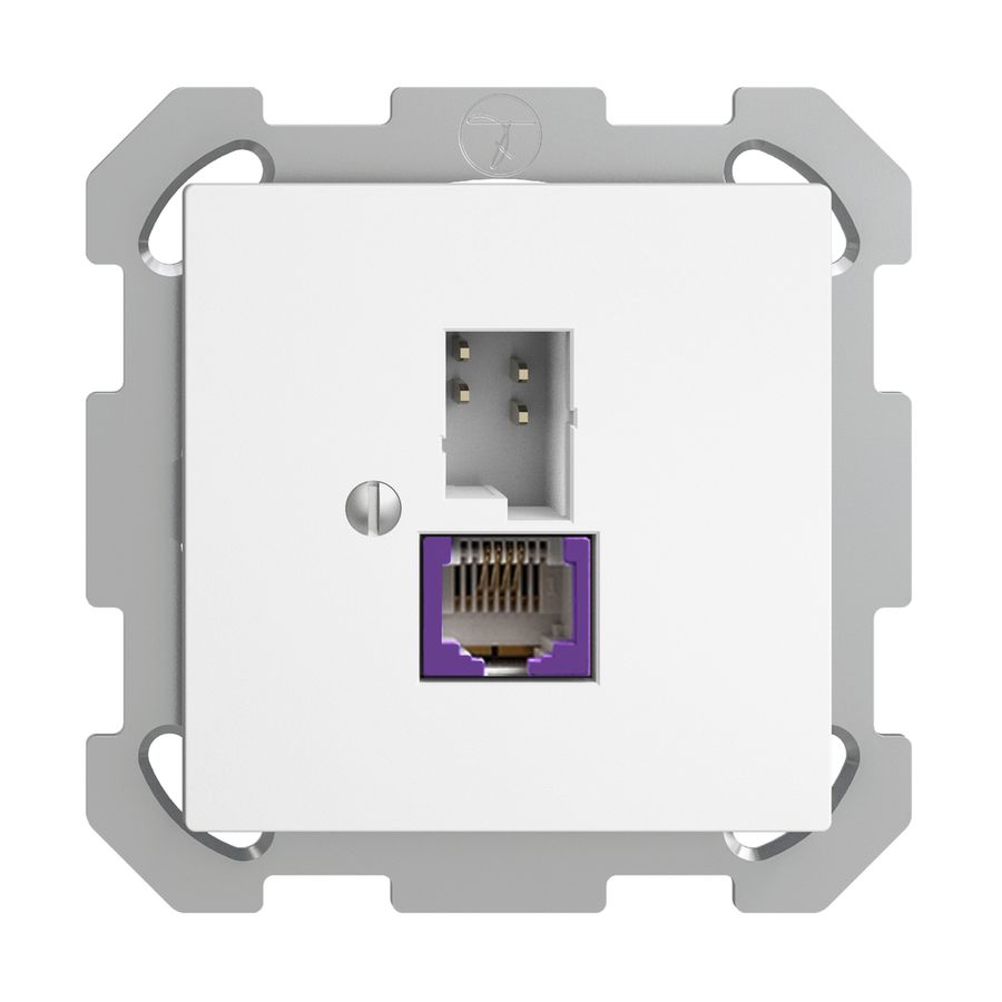 Prise ENC T+T 6P/1×RJ45 DSL-à large bande EDIZIOdue blanc