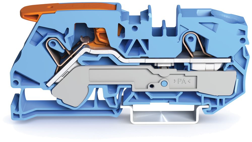 Borne de passage WAGO TopJob-S 16mm² 2L bleu série 2116