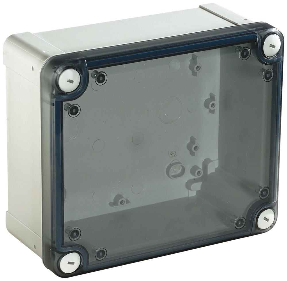 AP-Gehäuse Thalassa leer grau 192×121×87mm, Deckel transparent, IP66