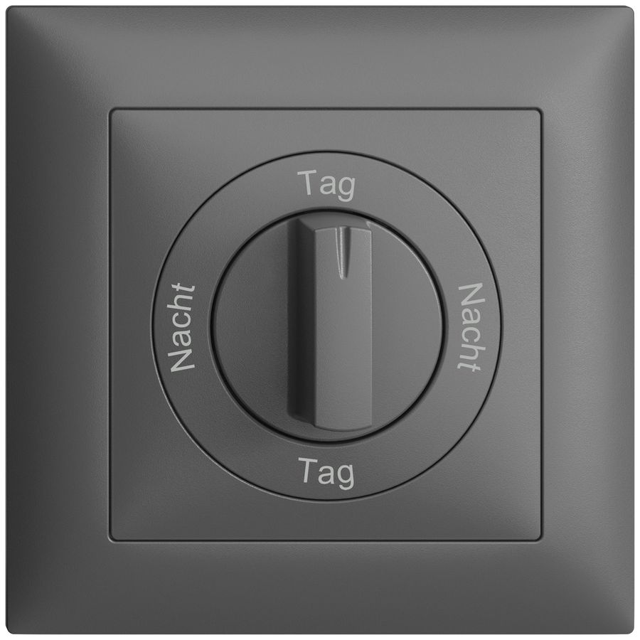 Frontset Nacht-Tag-Nacht-Tag EDIZIOdue 88×88mm dunkelgrau