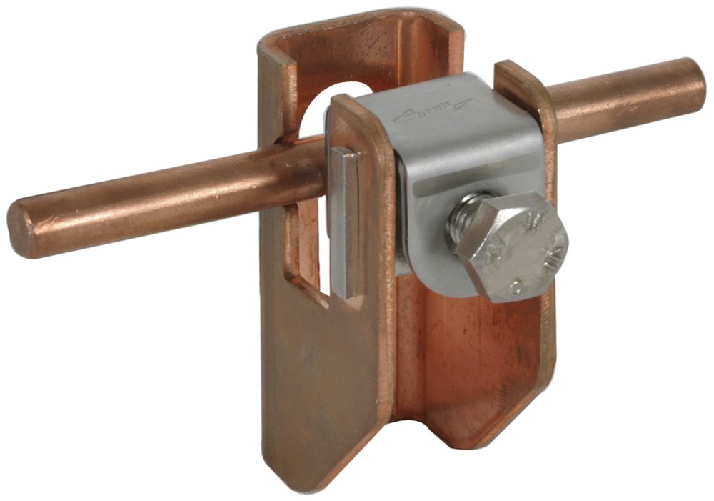 Flachbandhalter DEHN/elvatec mit Druckstück 6…10mm/11mm, Cu