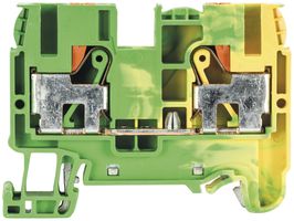 Morsetto terra componibile WTP 0.2…10mm² 2×innesto 1 piano guida TH35/G32 ve/gi