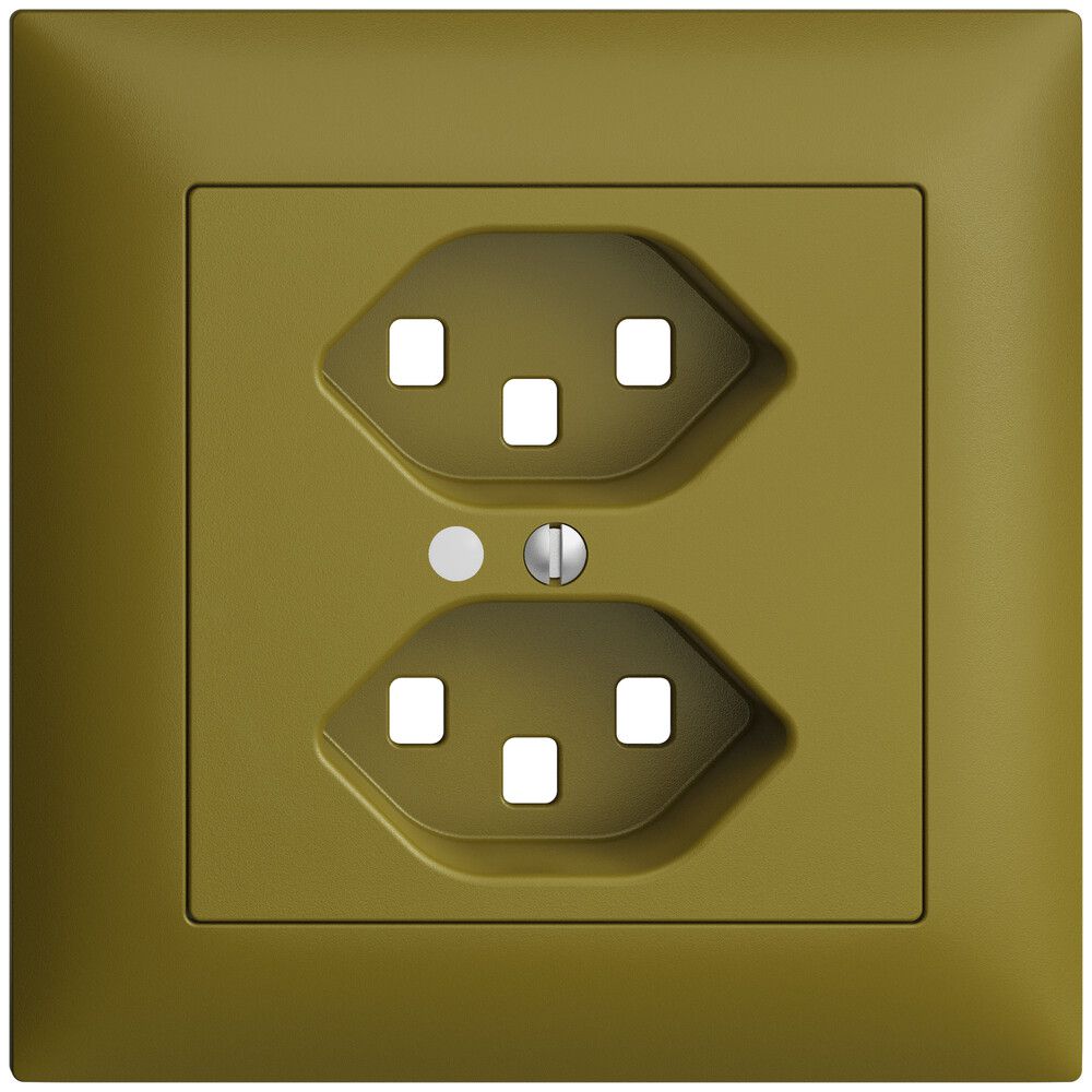 UP-Frontset EDIZIOdue olive 88×88mm 2×T23 mit Linse