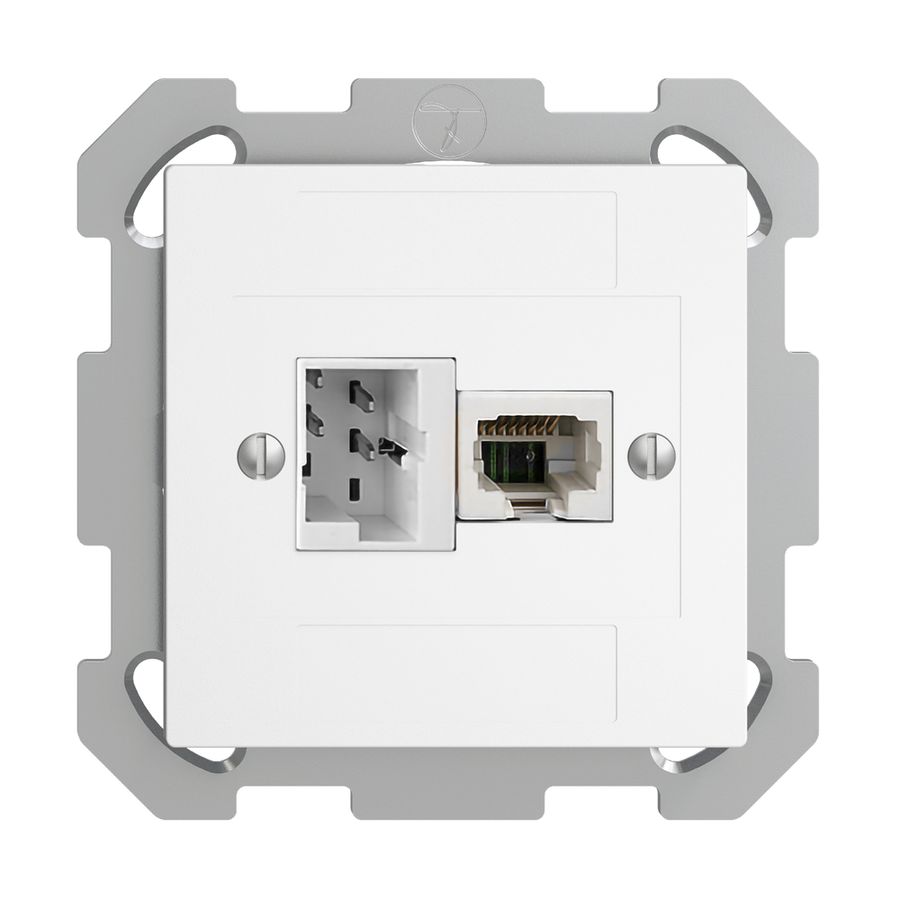 UP-Anschlussdose 1×TT,1×RJ45/u 4P EDIZIOdue weiss ITplus ITM