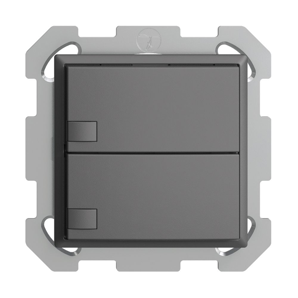 UP-KNX-Taster RGB EDUE, 250mW, o.LED, 2×Taste, 1×Tastenb., dgu