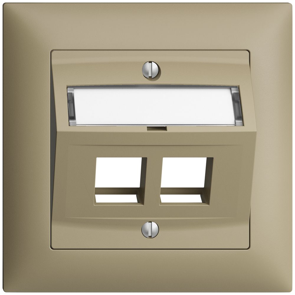 UP-Montageset EDIZIOdue FMI, mit Schrägauslasshaube, für 2×Keystone, sand