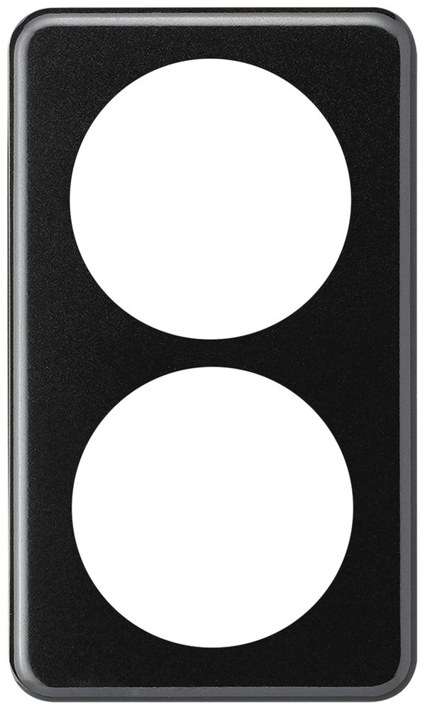 Plaque de recouvrement basico 2×1 2×Ø58mm noir