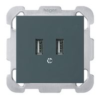 Prise de charge USB ENC Hager kallysto B 240V 2400mA anthracite