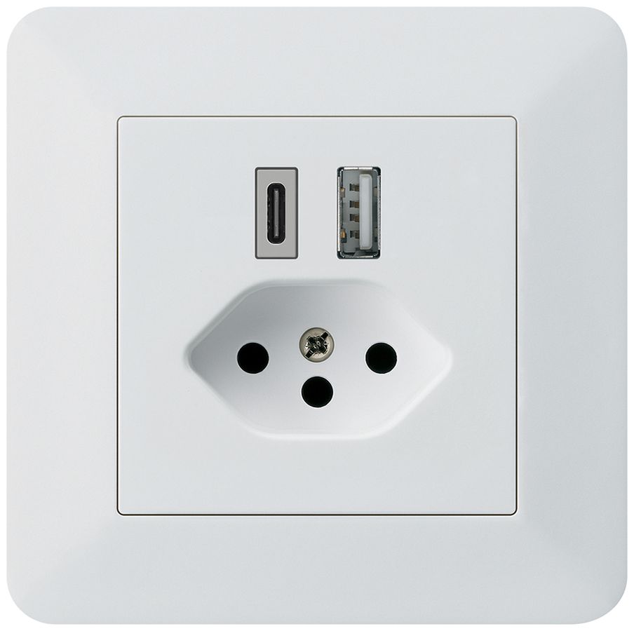 UP-USB-Ladesteckdose kallysto.trend 18W PD 1×Typ A 1×Typ C T13 weiss