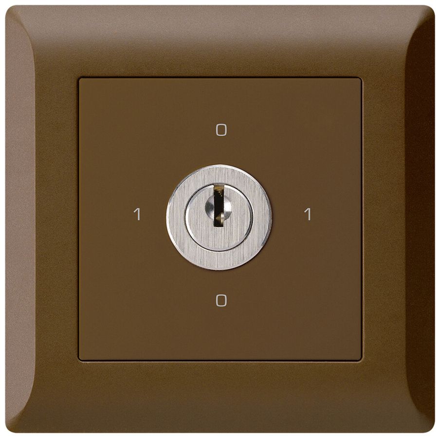 UP-Drehschalter kallysto.line 0/3L braun mit Schloss Kaba 8