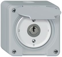 Interrupteur à clé AP robusto commutateur 16A 250V 86×86mm gris