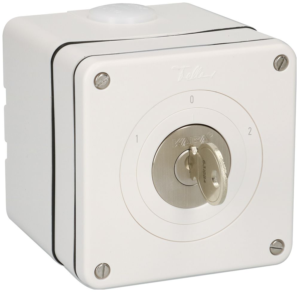 AP-Umschalter NEVO 2P, IP21, 1-0-2, Zyl.1007F, Abz.12h, Plan 631984, ws