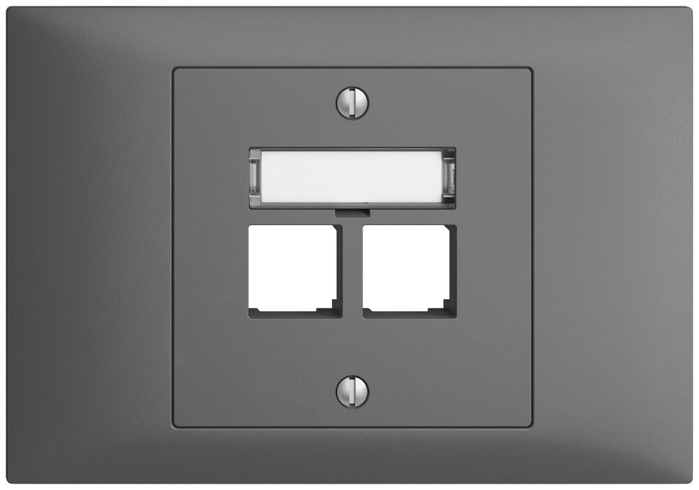 EB-Montageset S-One EDIZIOdue BKE für 2×RJ45 gerade, dunkelgrau