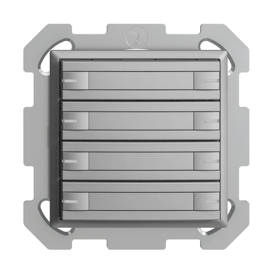 UP-KNX-Taster RGB EDUE, 250mW, m.RGB-LED, m.Papier., 8×Taste, 1×Tastenb., si