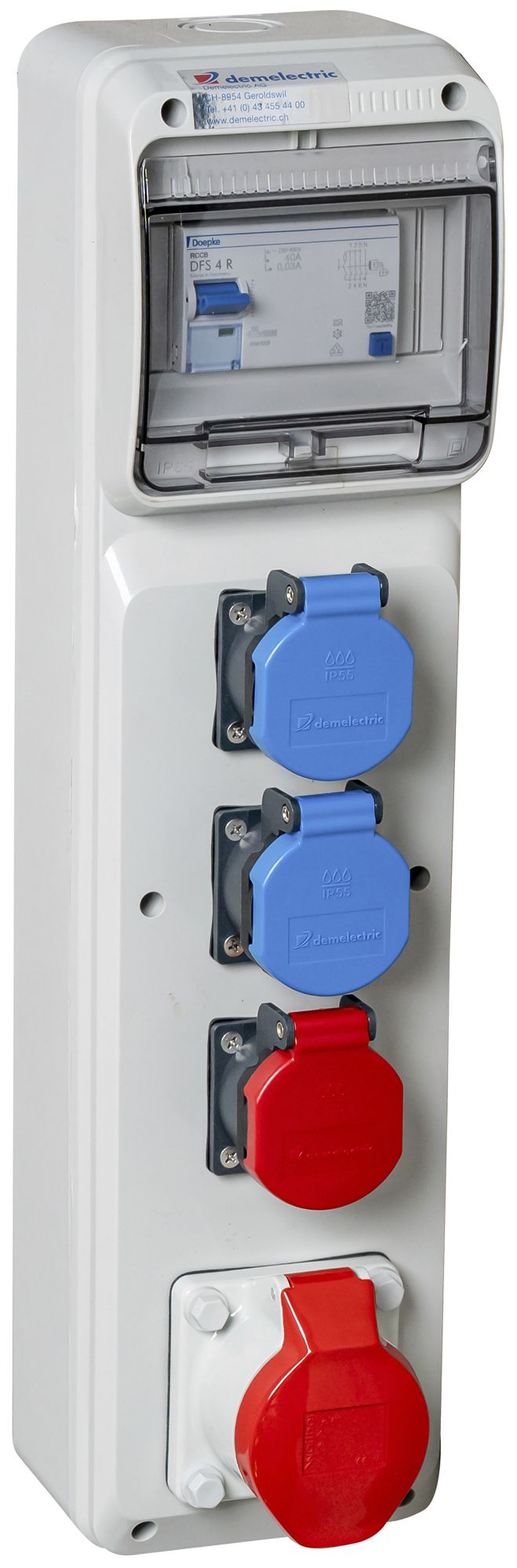 Stromverteiler DEM DB33735  1×FI 2×T23 1×T25 1×16A