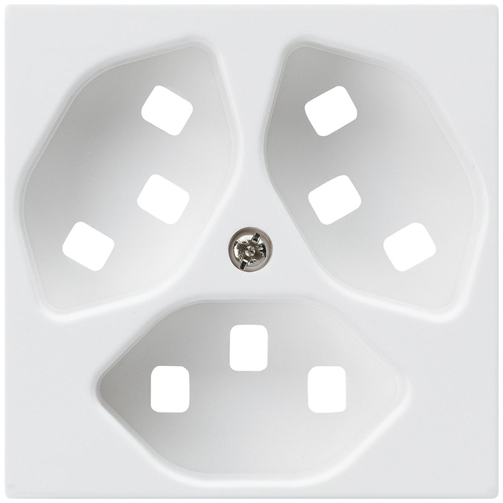 Frontplatte zu Steckdose Hager kallysto 3×T23 H ultraweiss