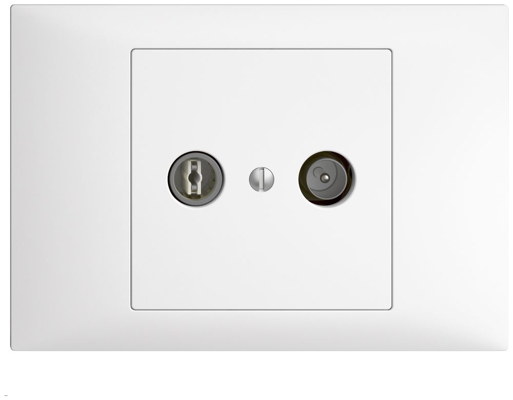 Prise TV-R ENC EDIZIOdue 4dB blanc à large bande 5…2000MHz, BKE