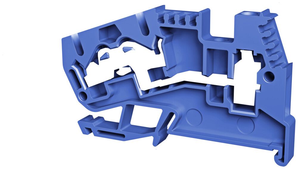 Durchgangs-Reihenklemme Woertz 0.5…4mm² 32A 800V Schraub.Federzug.2×1 TH35 bl