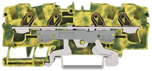 Borne de terre joignable WAGO TOPJOB S 6mm² Push-in 4×1 DIN35 vt/jn