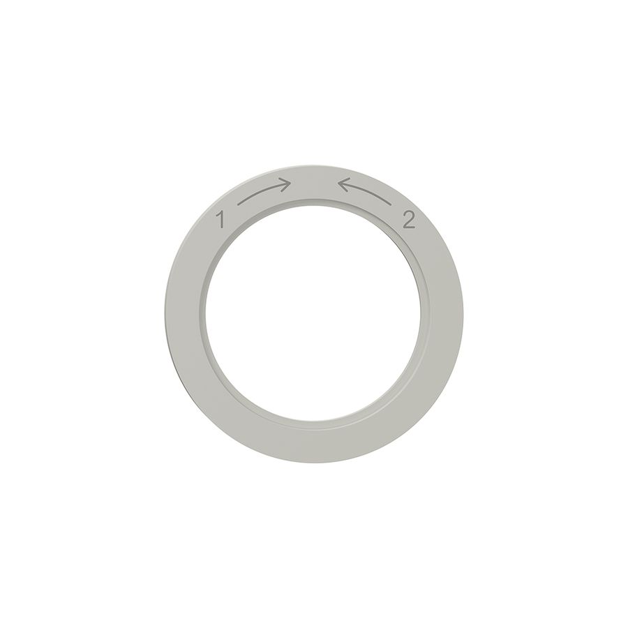 Disco indicatore NEVO, p.interruttore rotativo, 1-> <-2, grigio chiaro