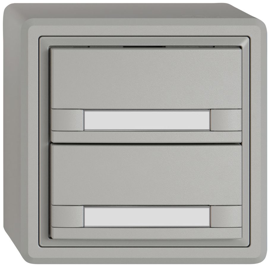 Pulsante KNX RGB AP EDIZIO.liv SNAPFIX® sensore temp.s.LED targ.2× com.2T grc