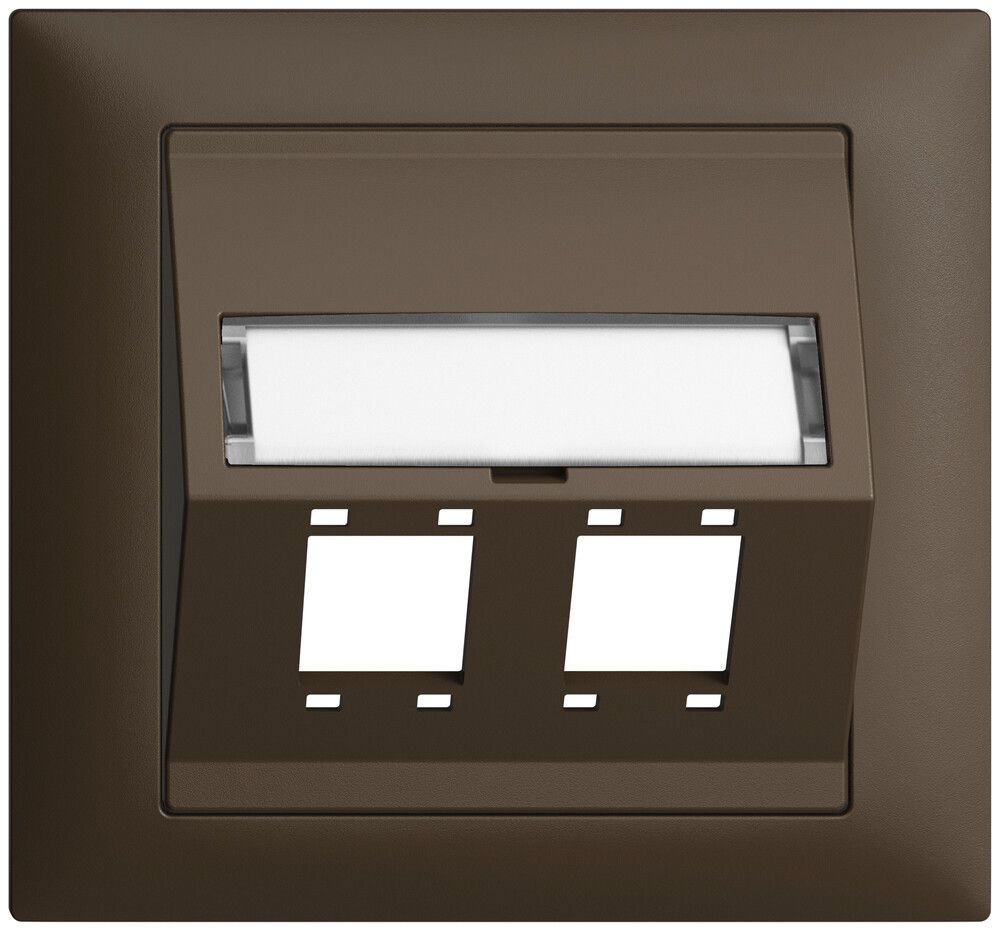 EB-Montageset EDIZIOdue FKE Schrägauslass 2×R&M Kat.5e/6/LC spezial, coffee