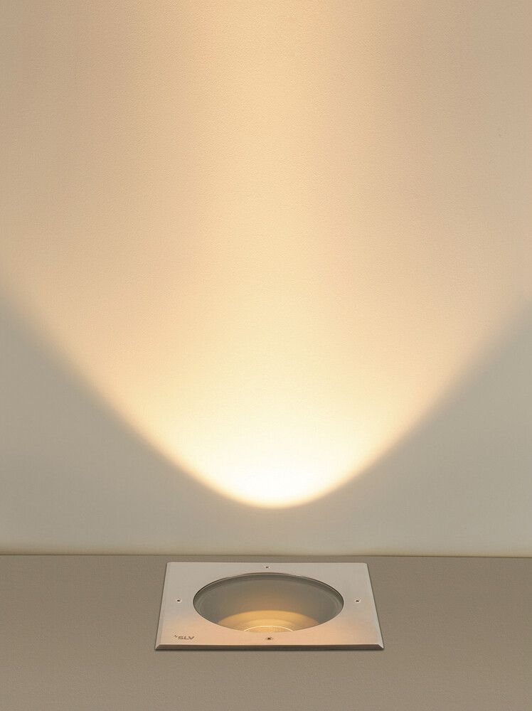 EB-LED-Bodenleuchte SLV DASAR XL IP65 27W 2790lm 840 DALI 270×270 Edelstahl