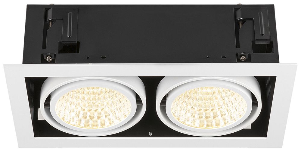 Downlight LED SLV KADUX 2×27W 3150lm 930 30° DALI 370×195mm blanc