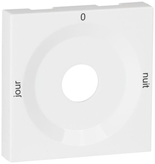 Plaque front.p.interrupteur rotatif blanc JOUR-0-NUIT