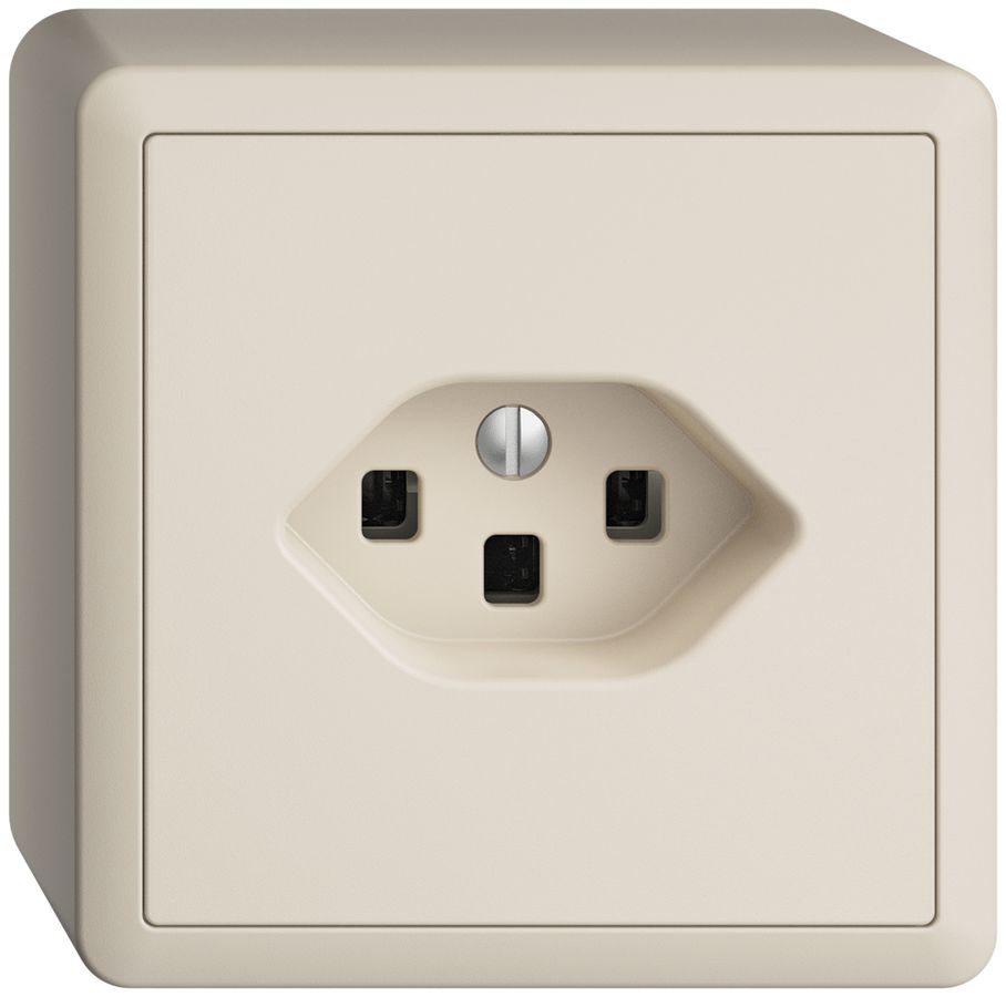 Prise AP EDIZIOdue T23 16A crema, avec bornes enf.