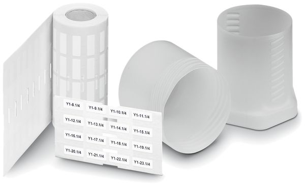 Rollo d'etichetta EML R bianco 17.5×8mm, adesivo