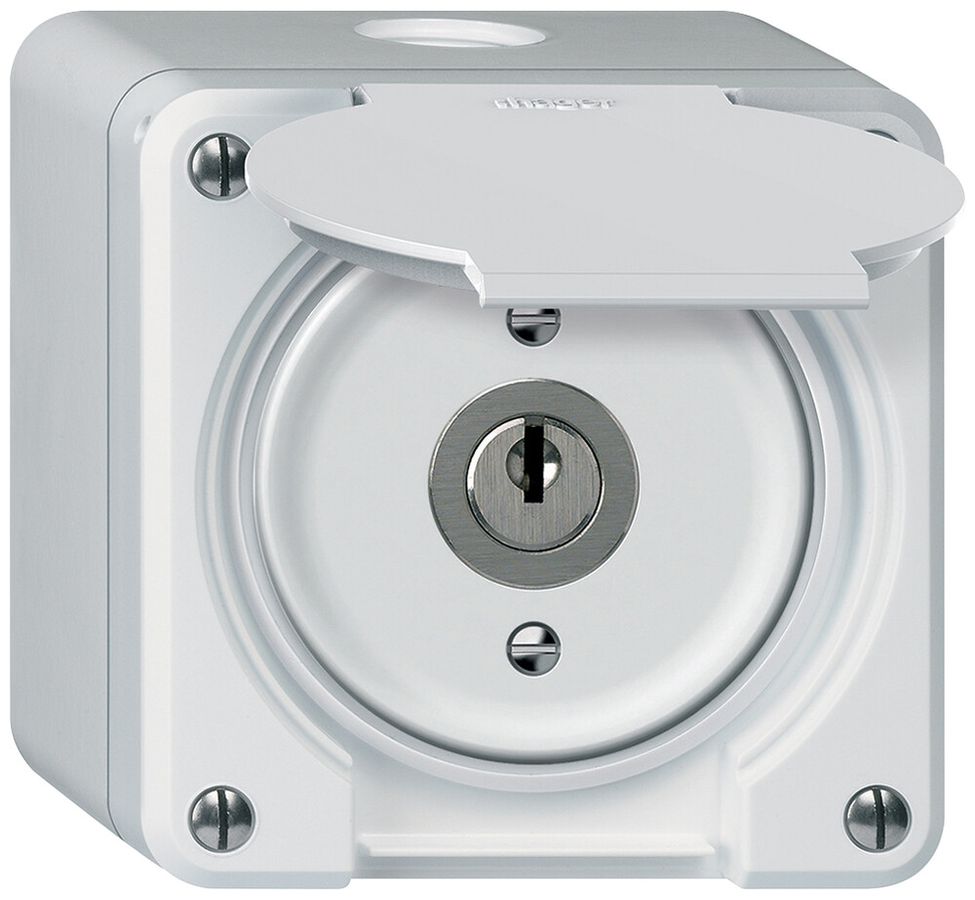 AP-Schlüsselschwenktaster robusto 2P 2NO 20A 250V 86×86mm weiss