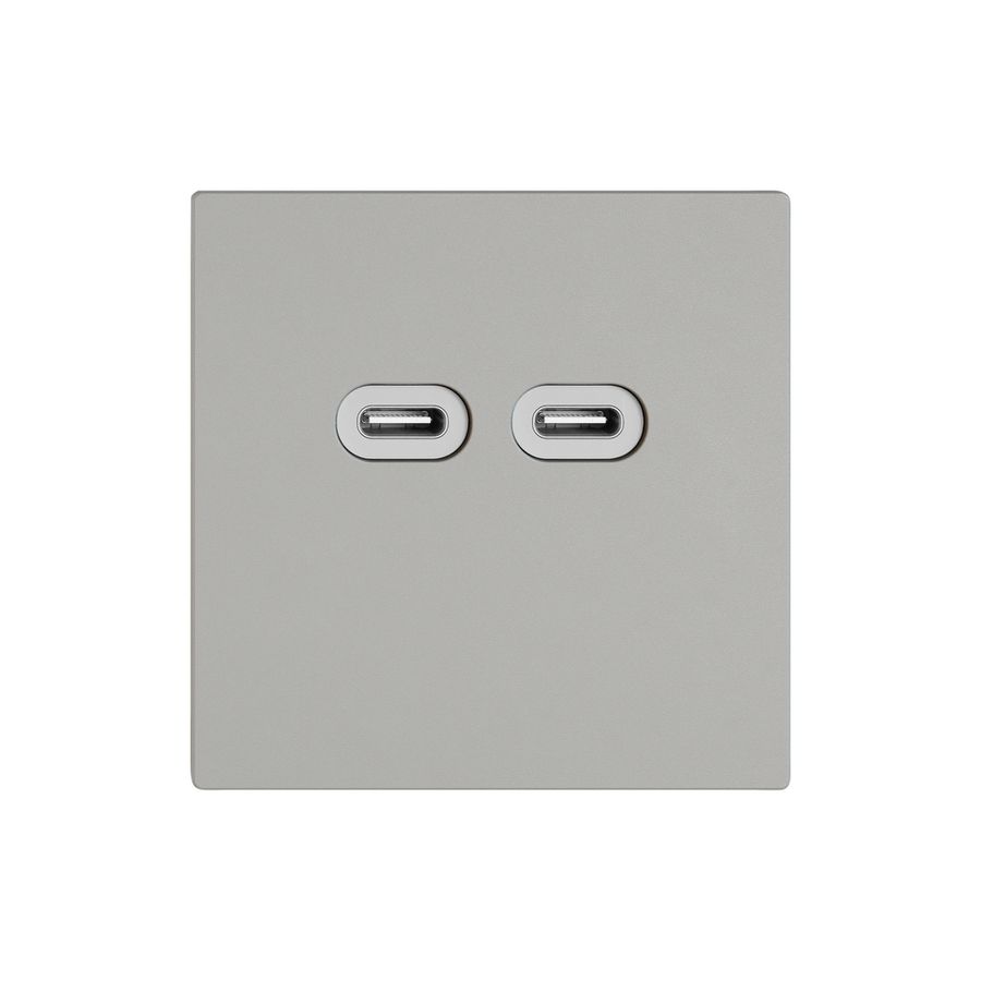 Prise de charge USB EDIZIO.liv SNAPFIX® 230VAC 18W 2×USB C grc