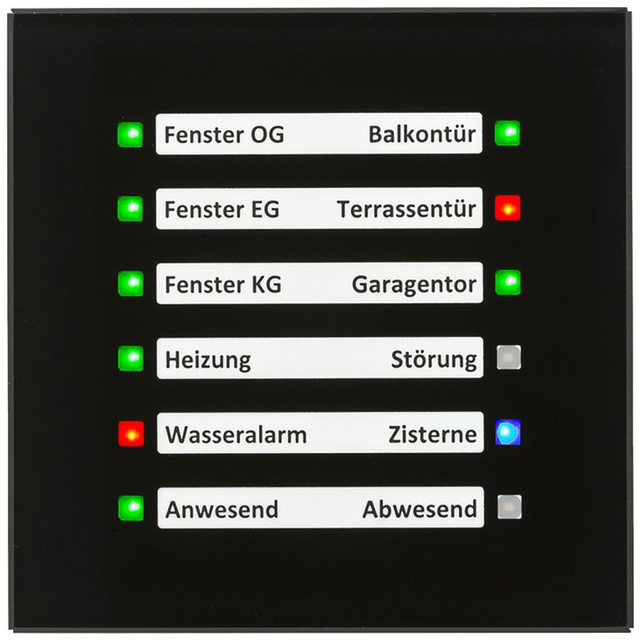Apparecchio indicatore KNX INC MDT SCN-GLED1S.01S campo per designazione vetro