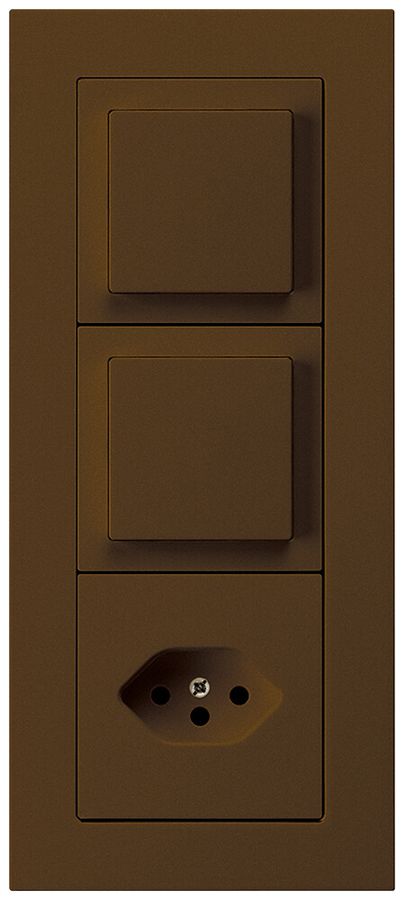 UP-Kombination kallysto.pro Gr.I-I-I vertikal 2×Schalter S3+Typ 13 braun