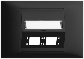 EB-Montageset EDIZIOdue BKE Schrägauslass 2×R&M Kat.6A/LC spezial, schwarz