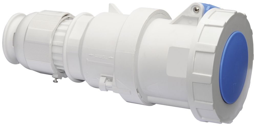 Prise mob.CEE Bals 3P 63A 230V 6h bleu IP67 nick.BV TE-Plus