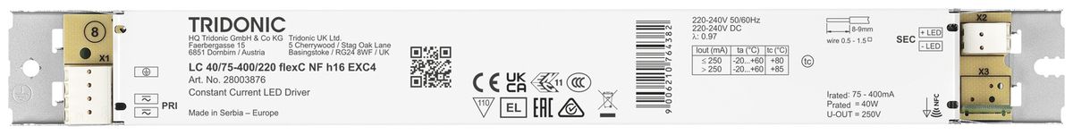 Convertitore LED Tridonic LC 16.5…40W 75…400mA ON/OFF