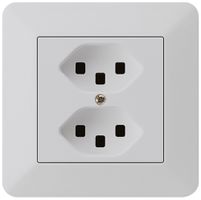 UP-Steckdose kallysto.trend 2×T23 hellgrau mit Steckklemmen