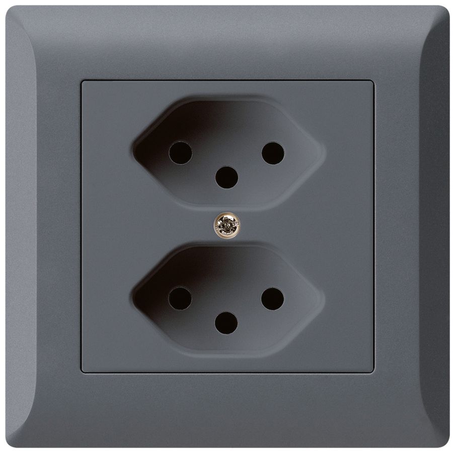 UP-Steckdose kallysto.line 2×T13 anthrazit mit Kinderschutz