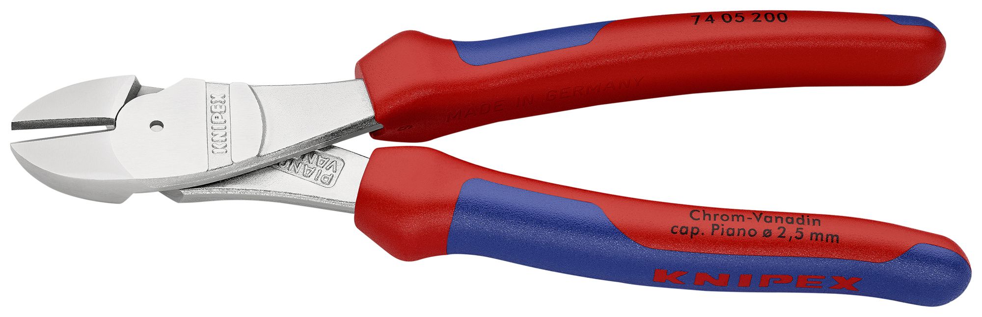 Kraft-Seitenschneider KNIPEX, 200mm Mehrkomponenten-Hülle